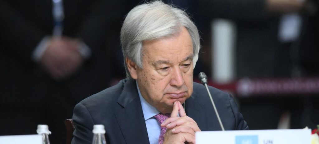 © Photohost agency BRICS-Russia2024.ru/Vladimir Astapkovich O secretário-geral da ONU, António Guterres, participou nesta quinta-feira do Encontro de Cúpula do Brics